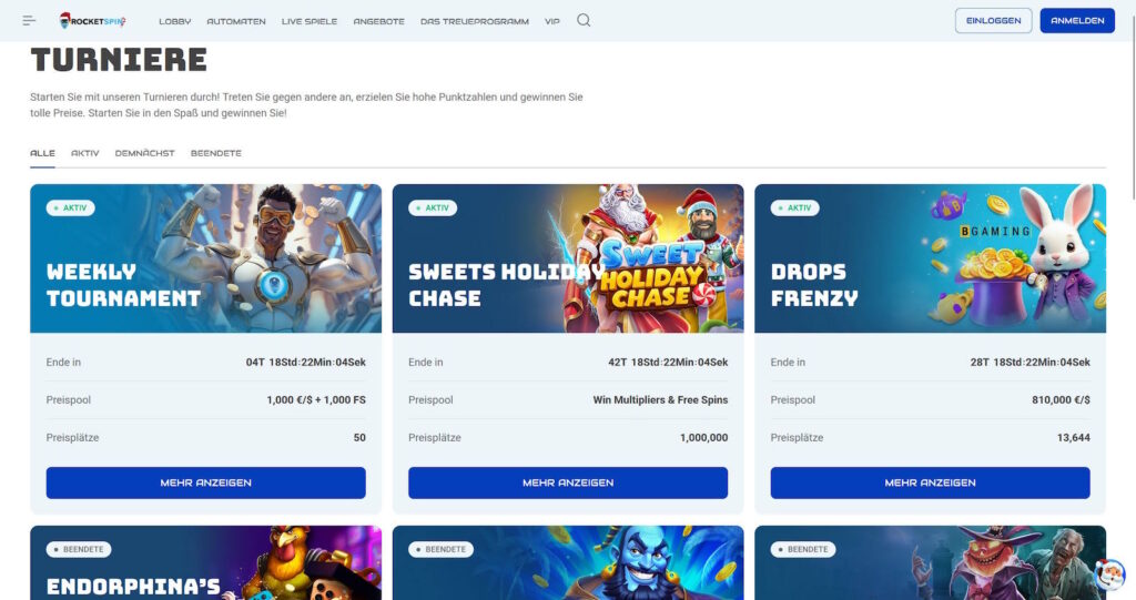 Rocketspin Turniere